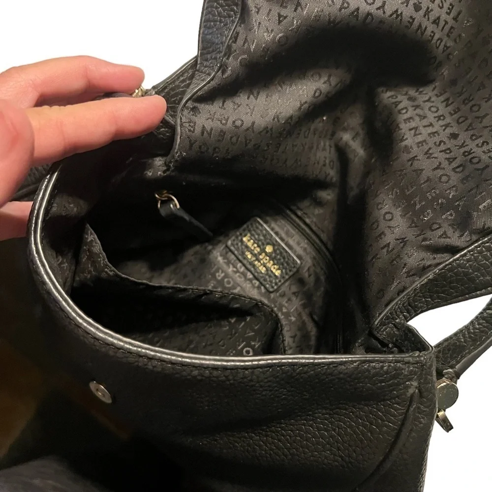 KATE SPADE New York Mini Carmen Southport Avenue Leather Fold-Over Bag Black